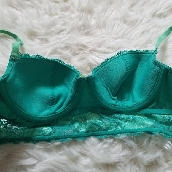 Adore Me Green Lace Bra 34B - Picture 4 of 7